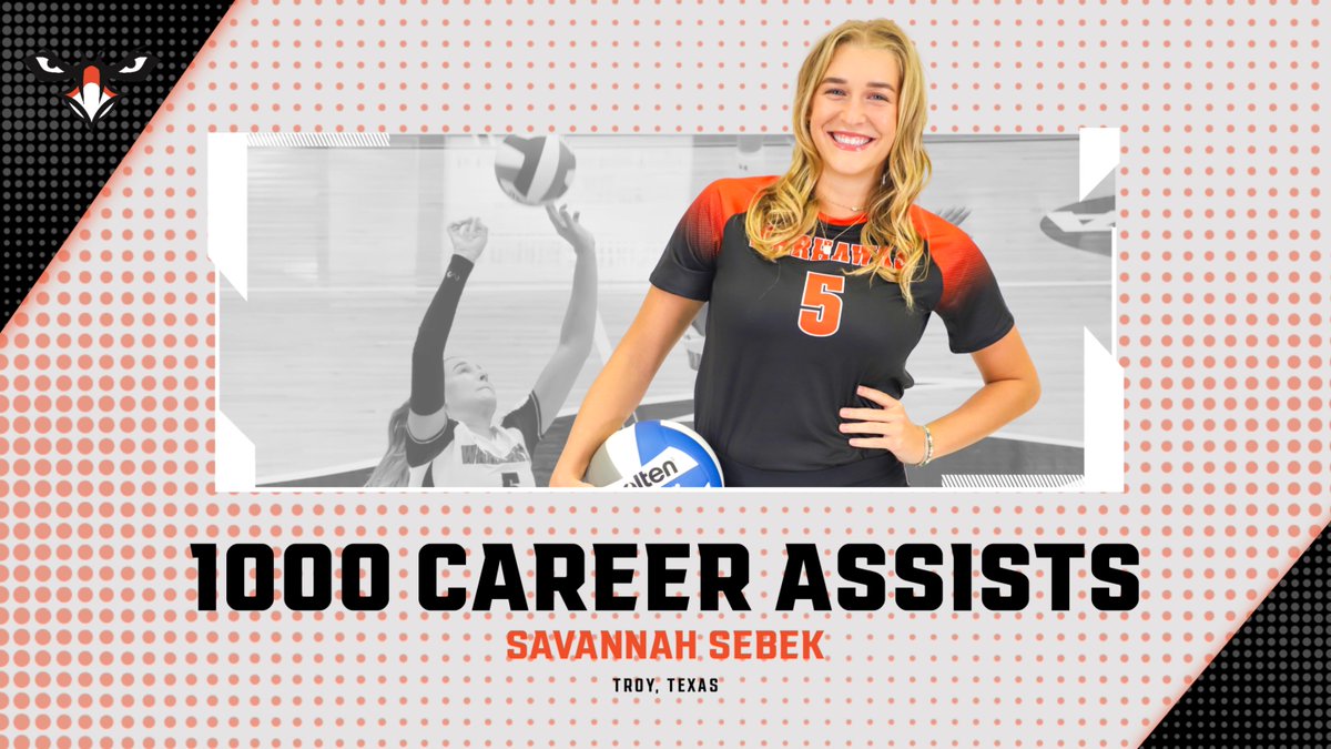 AUMWarhawksVB's tweet photo. Huge congrats to graduate setter Savannah Sebek who became just the fourth player in program history to reach 1,000 career assists.

#WeAreAUM https://t.co/w7LPYMula8