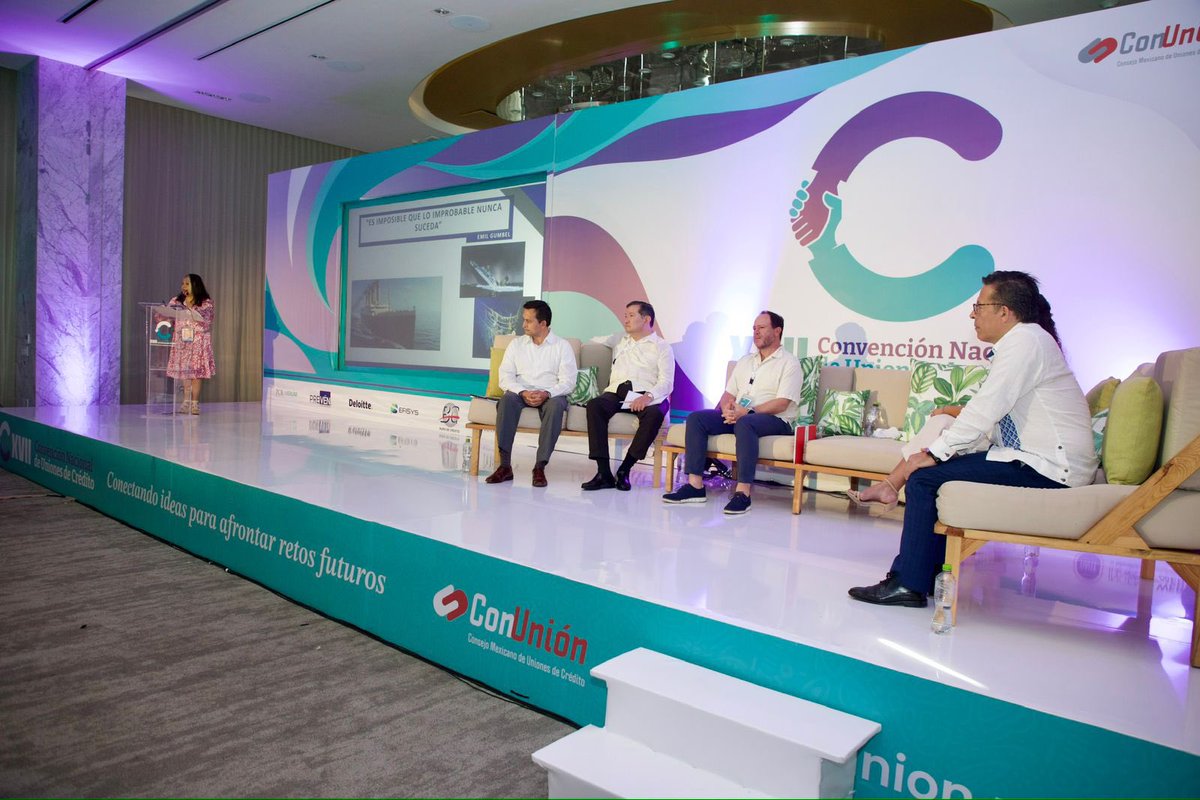 ConUnionOficial's tweet photo. Concluye el Panel de Inauguración de la XVII Convención Nacional de Uniones de Crédito, Agradecemos la valiosa participación de los representantes de las autoridades @Hacienda_Mexico  @CondusefMX @FIRA_Mexico @cnbvmx y @NafinOficial #ConexiónConUnión  #UnidosAfrontamosRetos https://t.co/RUo5ZSUHuY