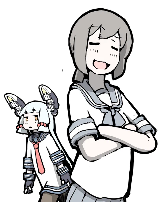 艦これラクガキ、吹雪さんと叢雲さんヘロヘロだったもので、久々の"助けて!吹雪さん!"にて描き描きしていたら・・・ワンドロのお題に入っていた叢雲さんが通りがかりましたw叢雲さんはまた後日に通常回でも描き描きします～ 