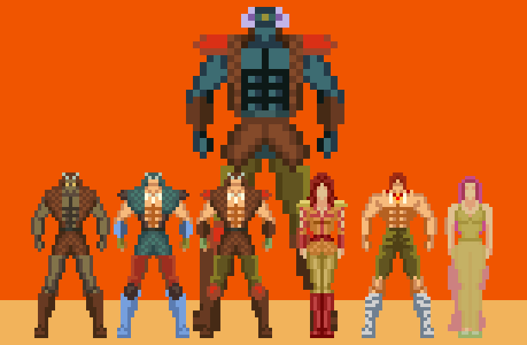 ZolfriK's tweet photo. Hokuto no Rogue WIP: Fang Clan narrative arc new characters.
#hokuto #hokutonoken #hokutonorogue #fistofthenorthstar #pixelart #roguelike #java https://t.co/tAVJRzp9IL