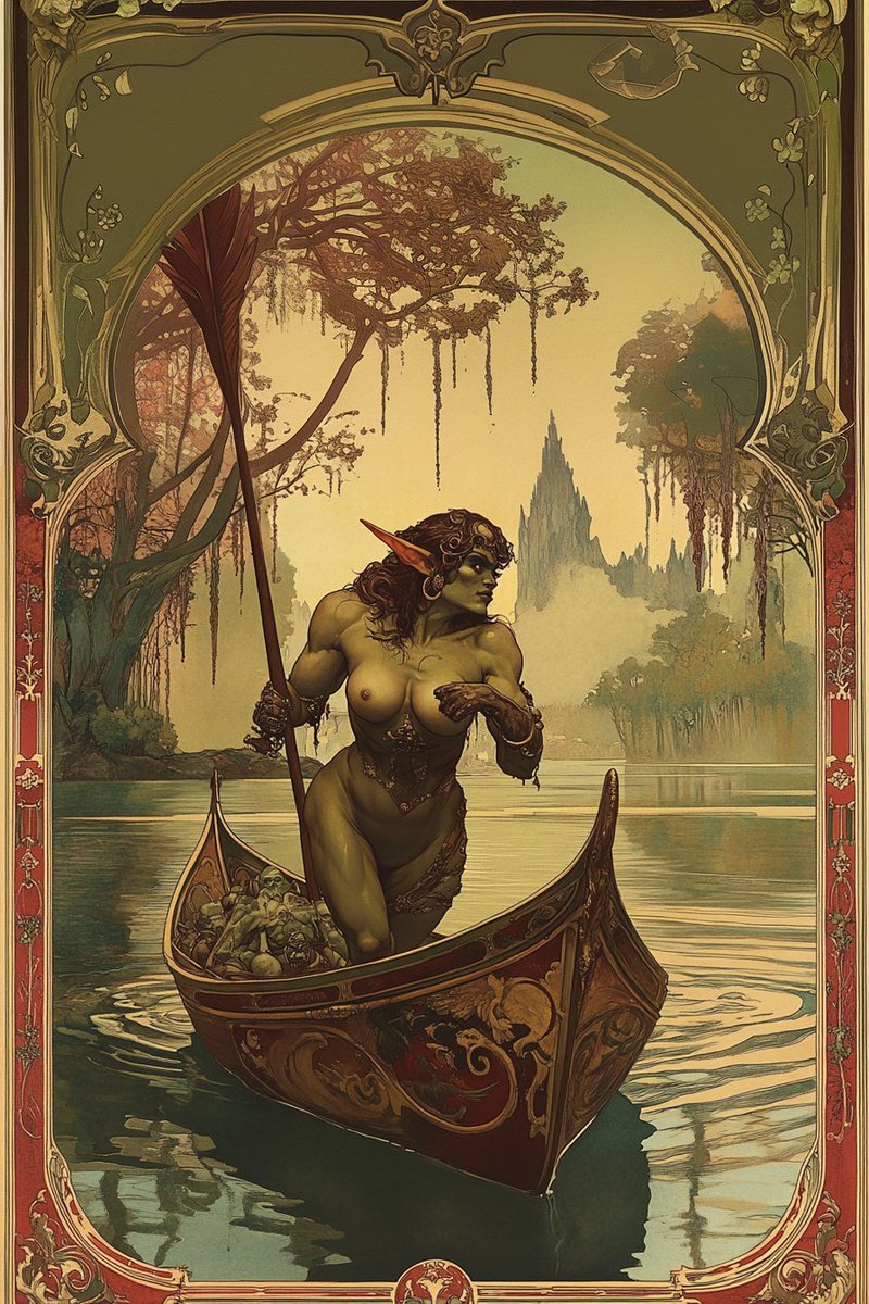 untamedorcs's tweet photo. Female orc fantasy version of Charon is the ferryman #Pagan #orc #boobs https://t.co/1zJBZLWrNY