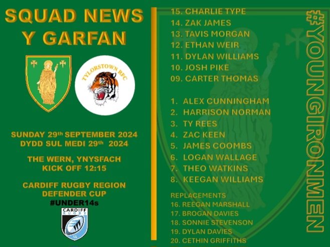 RFCMerthyr's tweet photo. #Under14s
Come and support the #YoungIronmen in the first round of the @Cardiff_Rugby #DefenderCup this weekend. They'd love to have your support!
Good luck, boys! #GoWellπ€π»
#YoungIronmenπ€ππ https://t.co/2iZwH4oyc5
