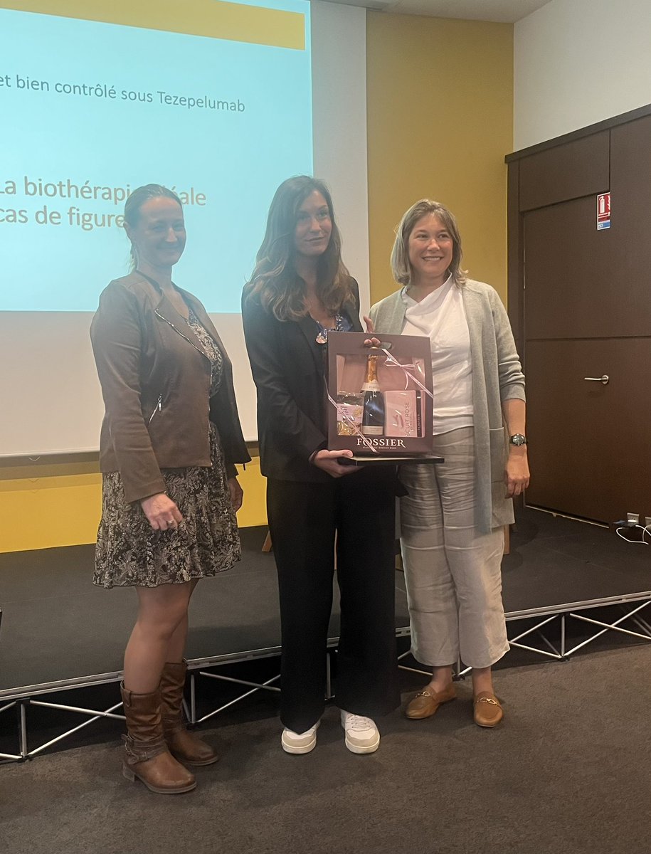 G2A SPLF (@g2a_splf) on Twitter photo Prix du meilleur cas clinique #Jeas 2024 sur le thème « utilisation inhabituelle des biothérapies «
Attribué à Dr Murielle Frappa <a href="/hopitalbichat/">Hôpital Bichat - Claude-Bernard AP-HP</a>
Merci aux co-presidentes du G2a <a href="/SPLF_SocPneumo/">Société de Pneumologie de Langue Française (SPLF)</a> <a href="/CindyBarnig/">Cindy Barnig</a> et Jeanne-Marie Perotin-Collard Prix du meilleur cas clinique #Jeas 2024 sur le thème « utilisation inhabituelle des biothérapies «
Attribué à Dr Murielle Frappa <a href="/hopitalbichat/">Hôpital Bichat - Claude-Bernard AP-HP</a>
Merci aux co-presidentes du G2a <a href="/SPLF_SocPneumo/">Société de Pneumologie de Langue Française (SPLF)</a> <a href="/CindyBarnig/">Cindy Barnig</a> et Jeanne-Marie Perotin-Collard