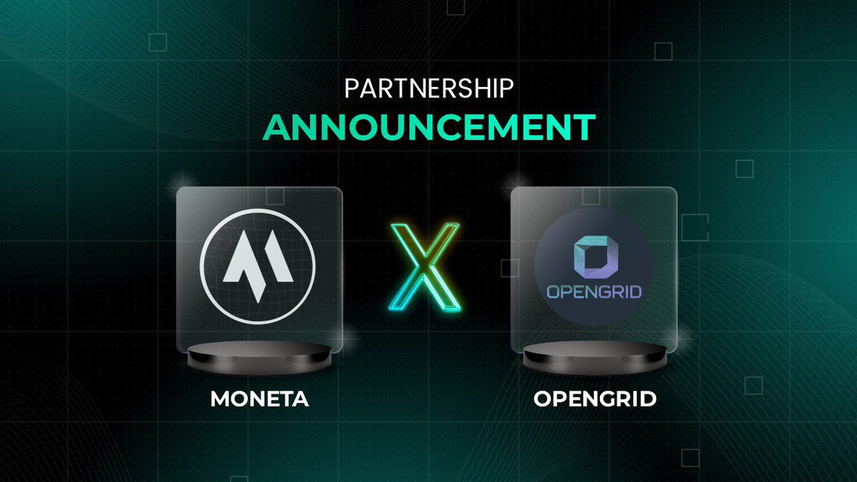 NEW PARTNERSHIP ANNOUNCEMENT

We’re thrilled to welcome <a href="/OpenGRID_ERC/">OpenGRID</a>  to the Moneta ecosystem!

$MNTA X $GRID

OpenGRID is the first mover with GPU sharing pools, offering a decentralized and scalable AI infrastructure. By providing tokenized AI node rentals, it allows users to
