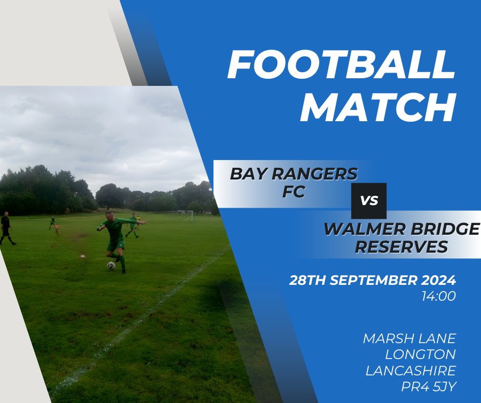 Tomorrow sees us away to face Walmer Bridge reserves kick off 2pm bring it on #upthebay