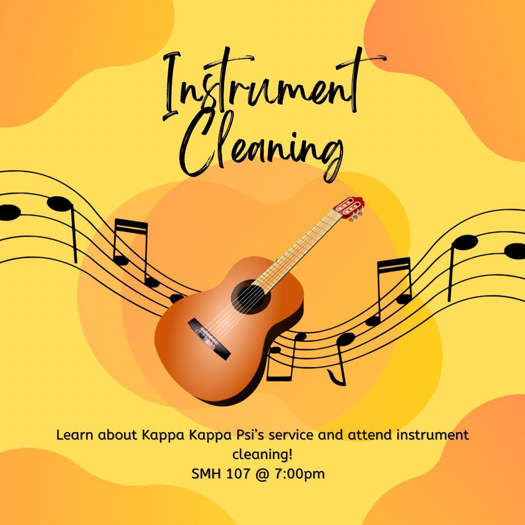 To wrap up our recruitment week, we are giving an opportunity for MCs to learn about service! Join KKPsi in SMH 107 at 7:00pm to clean instruments!💙🤍