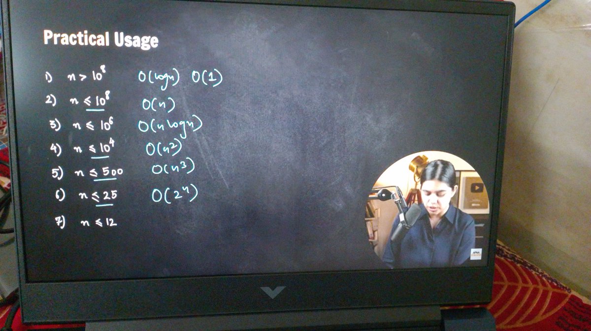 wajahatkamar's tweet photo. Cout<<"Just completed the topic ="<< Time complexity<<endl; https://t.co/Vxjm1U1LGK