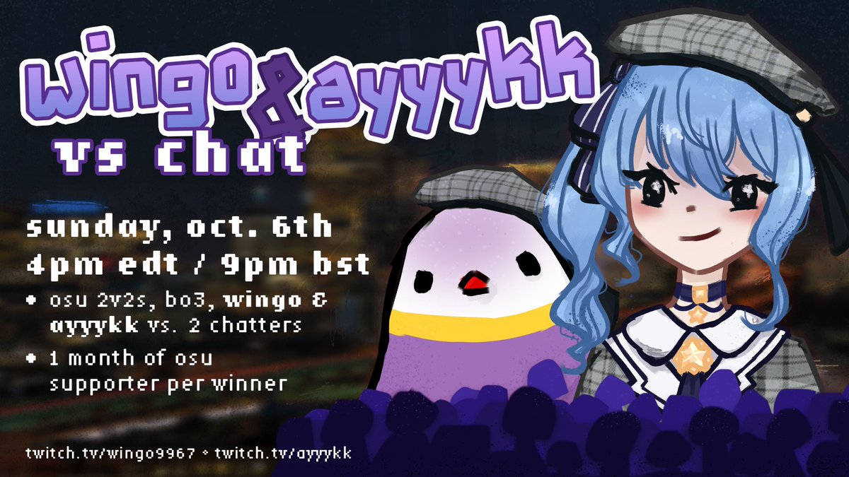 WINGO FIRST OSU EVENT?! WHAT?! will make a doc with rules and such soon but feel free to come bully me and <a href="/Ayyykk_/">Ayykk</a> on the 6th!