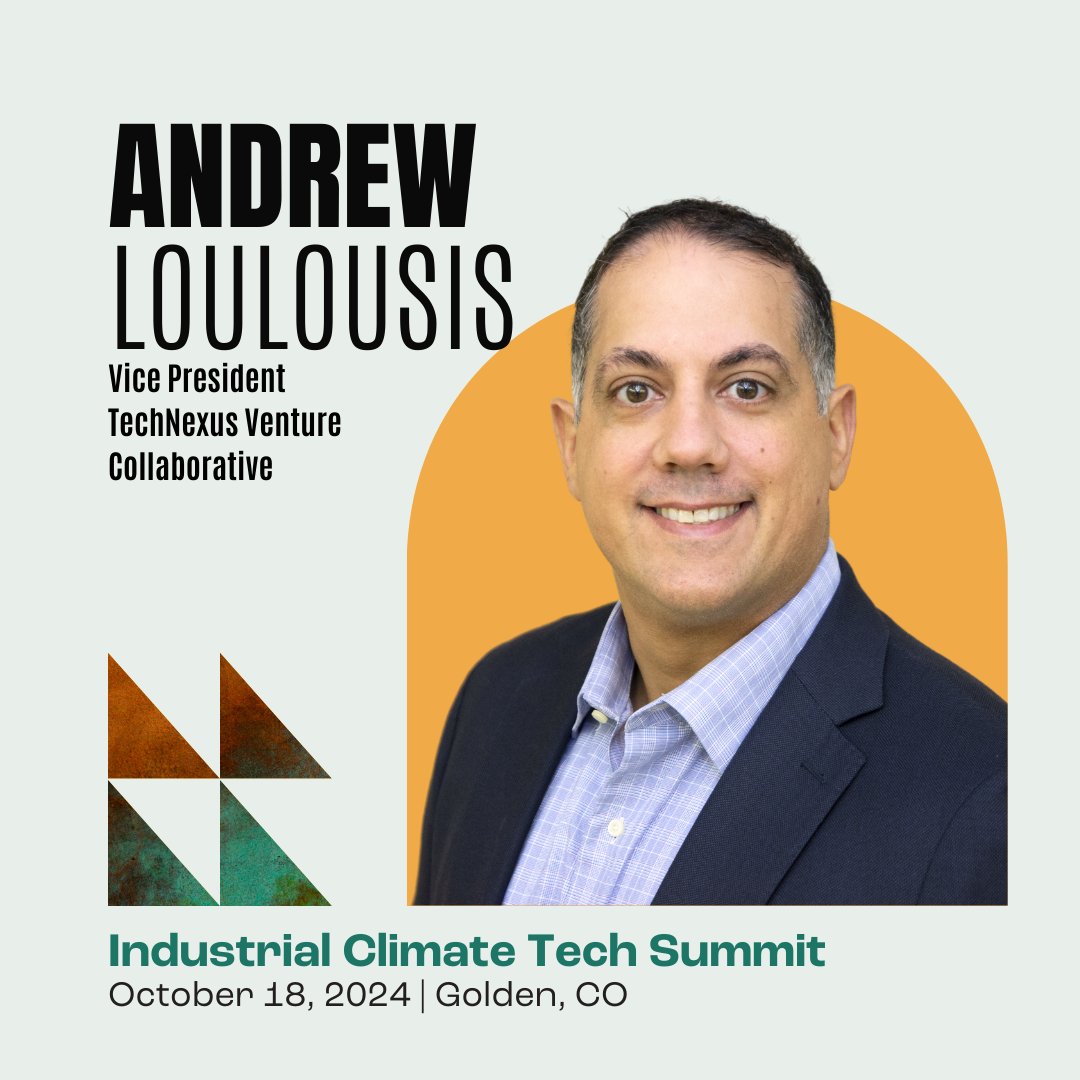 nomadicvp's tweet image. We&apos;re excited to announce @TechNexus is joining us at the Industrial Climate Tech Summit. Andrew Loulousis will be speaking on the Investor and Industry Partnership panel to discuss how they partner with corporations to invest and drive their innovation strategy.