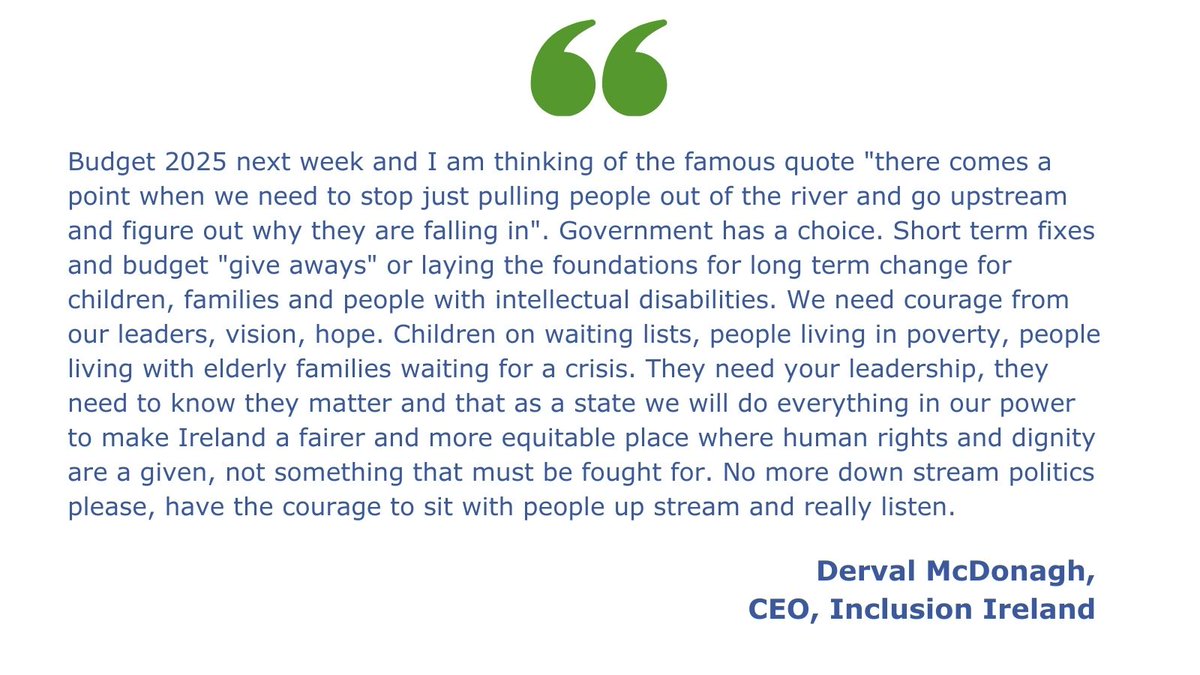 Inclusion Ireland (@inclusionire) on Twitter photo "There comes a point when we need to stop just pulling people out of the river and go upstream and figure out why they are falling in". No more down stream politics in #Budget2025. Have the courage to sit with people up stream and really listen. <a href="/SimonHarrisTD/">Simon Harris TD</a> <a href="/jackfchambers/">Jack Chambers TD</a> "There comes a point when we need to stop just pulling people out of the river and go upstream and figure out why they are falling in". No more down stream politics in #Budget2025. Have the courage to sit with people up stream and really listen. <a href="/SimonHarrisTD/">Simon Harris TD</a> <a href="/jackfchambers/">Jack Chambers TD</a>