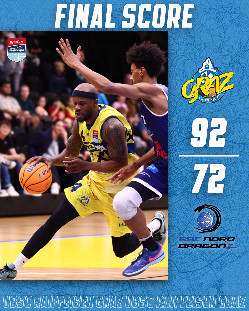 Souveräner Heimsieg zum Saisonauftakt! 👊😤

Boxscore ➡️ shorturl.at/l4qle

#ubscgraz #togetherforGraz