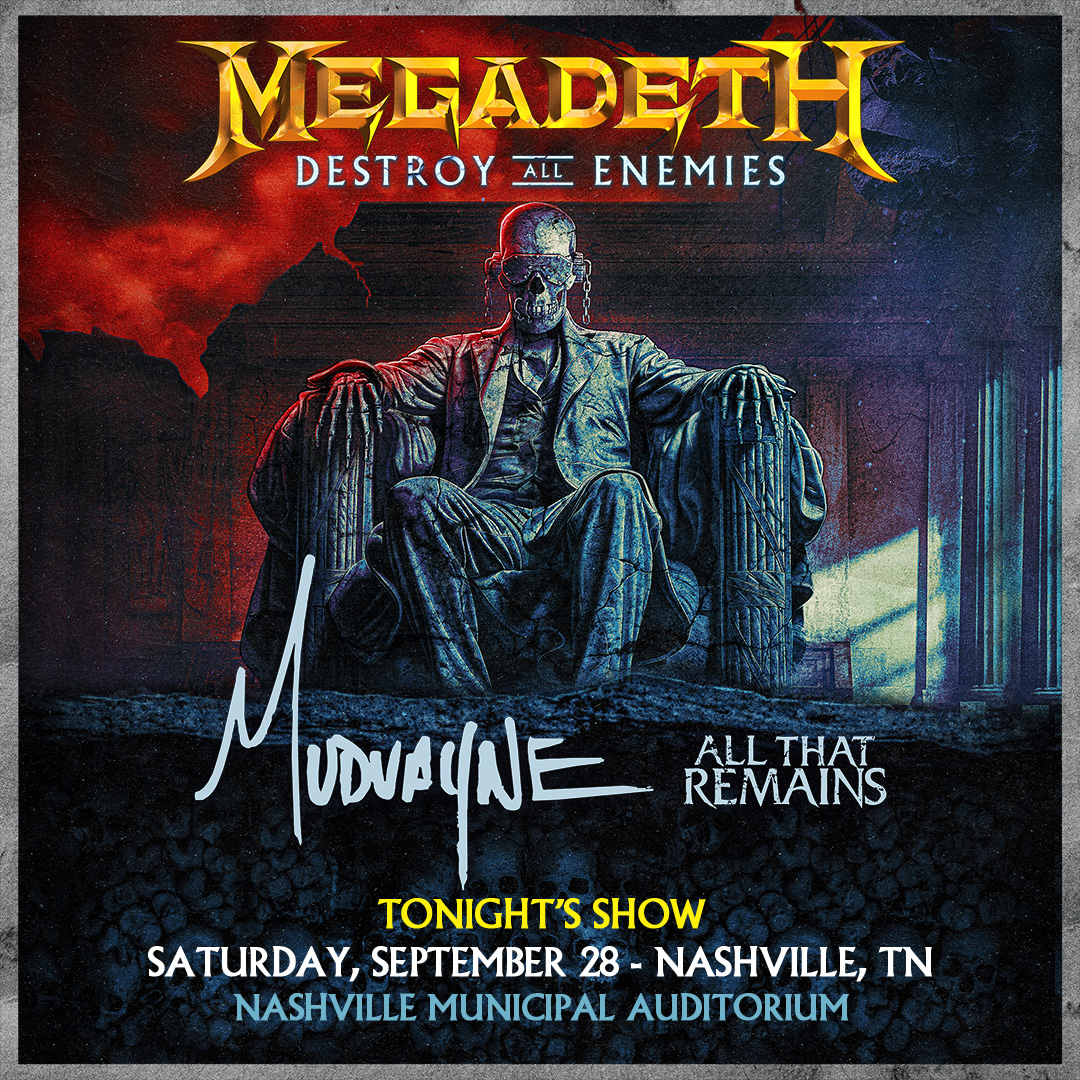 We’re taking over <a href="/NMAuditorium/">Municipal Auditorium</a> tonight for the last night on the #DestroyAllEnemiesTour. Get your tickets at megadeth.com/tour