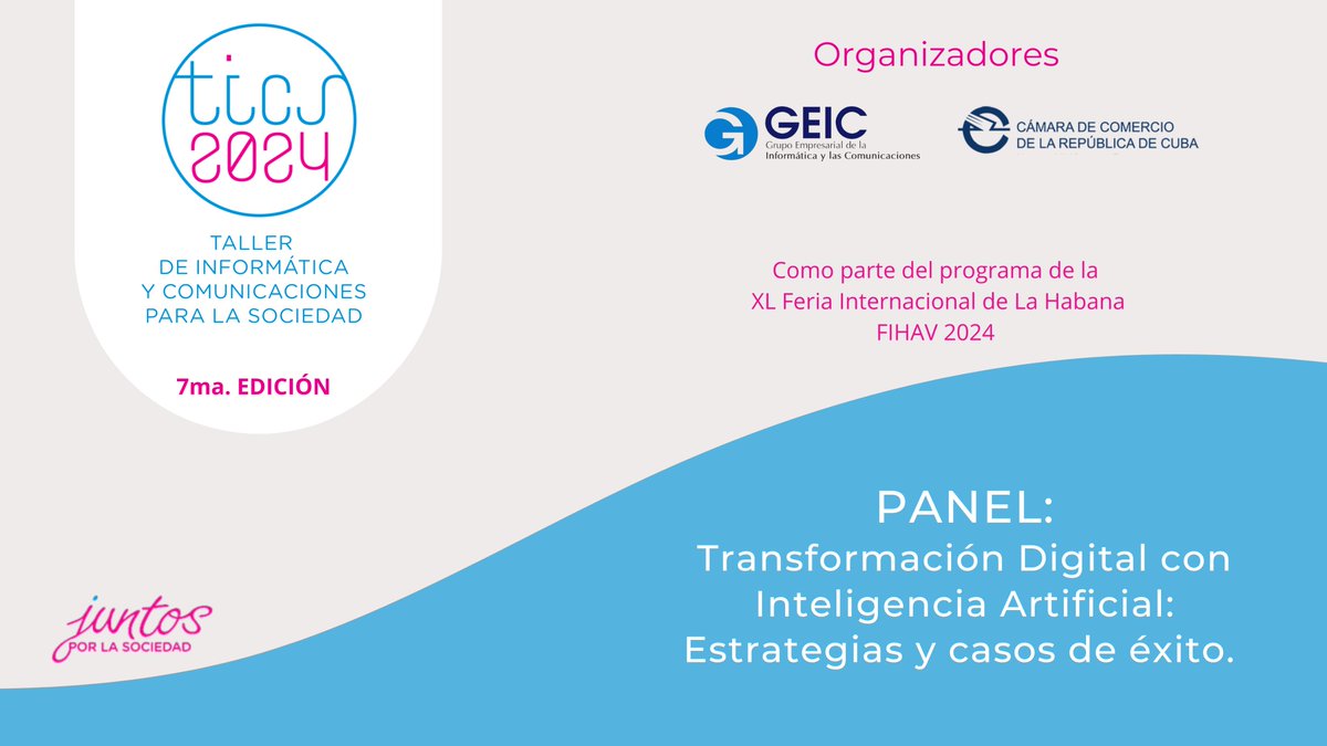 GEIC_DICE's tweet photo. Taller de Informática y Comunicaciones para la Sociedad, #TICS2024  

Para participar, rellena el Formulario de inscripción 👇
https://t.co/n8WIm2zw7e

#TICSenFIHAV24 
#GEIC_DICE
#TranformaciónDigital

https://t.co/VvaEKpuLML https://t.co/UbUFPD7FEg