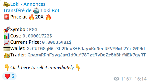 Snipelokibot's tweet photo. Les plus grosses performances du jour sur Lokibot :

$Omochi X100
$Manyu X50
$Egg X20
$Gremlin X10
Pour nous rejoindre gratuitement, c'est simple, clique ici : 👉 https://t.co/HM5ACFlS5R 🚀💰 https://t.co/bufJi7Pvse