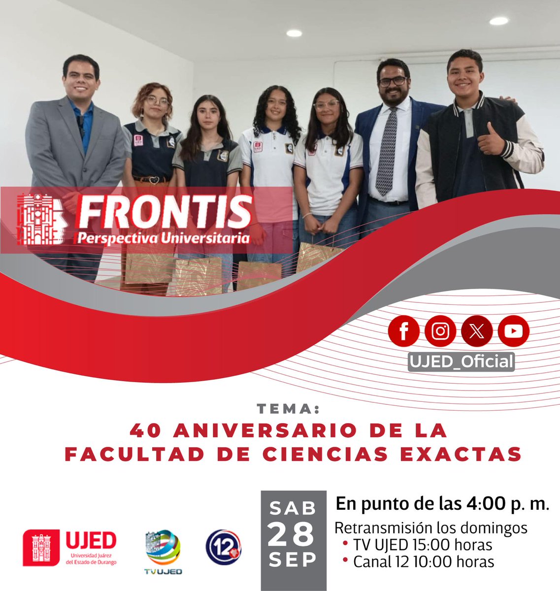 UJED_Oficial's tweet photo. #UJEDInforma Este sábado #Frontis el escaparate informativo de la #UJED #SomosUJED https://t.co/pHgqc9sNmA