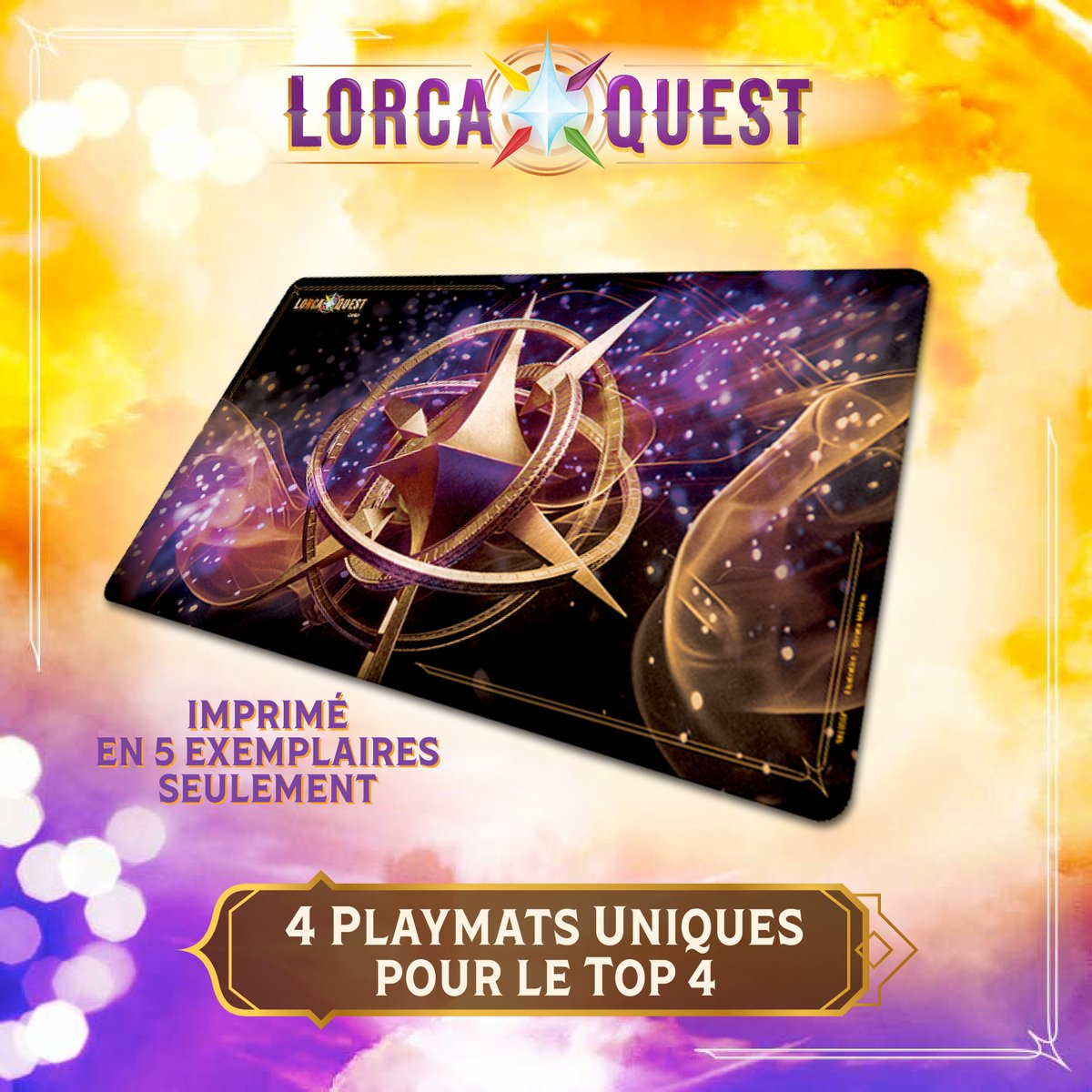 LorcaQuest's tweet photo. L’association CARD a le plaisir de vous annoncer la création de 2 tapis exceptionnels : le tapis du Trophée Astrolab fabriqué en seulement 5 exemplaires (Top 4 + 1 à gagner le jour J) et le tapis Lorcaquest Édition Limitée disponible uniquement via le Prize Wall (50 exemplaires)! https://t.co/8Ph0auH6vh