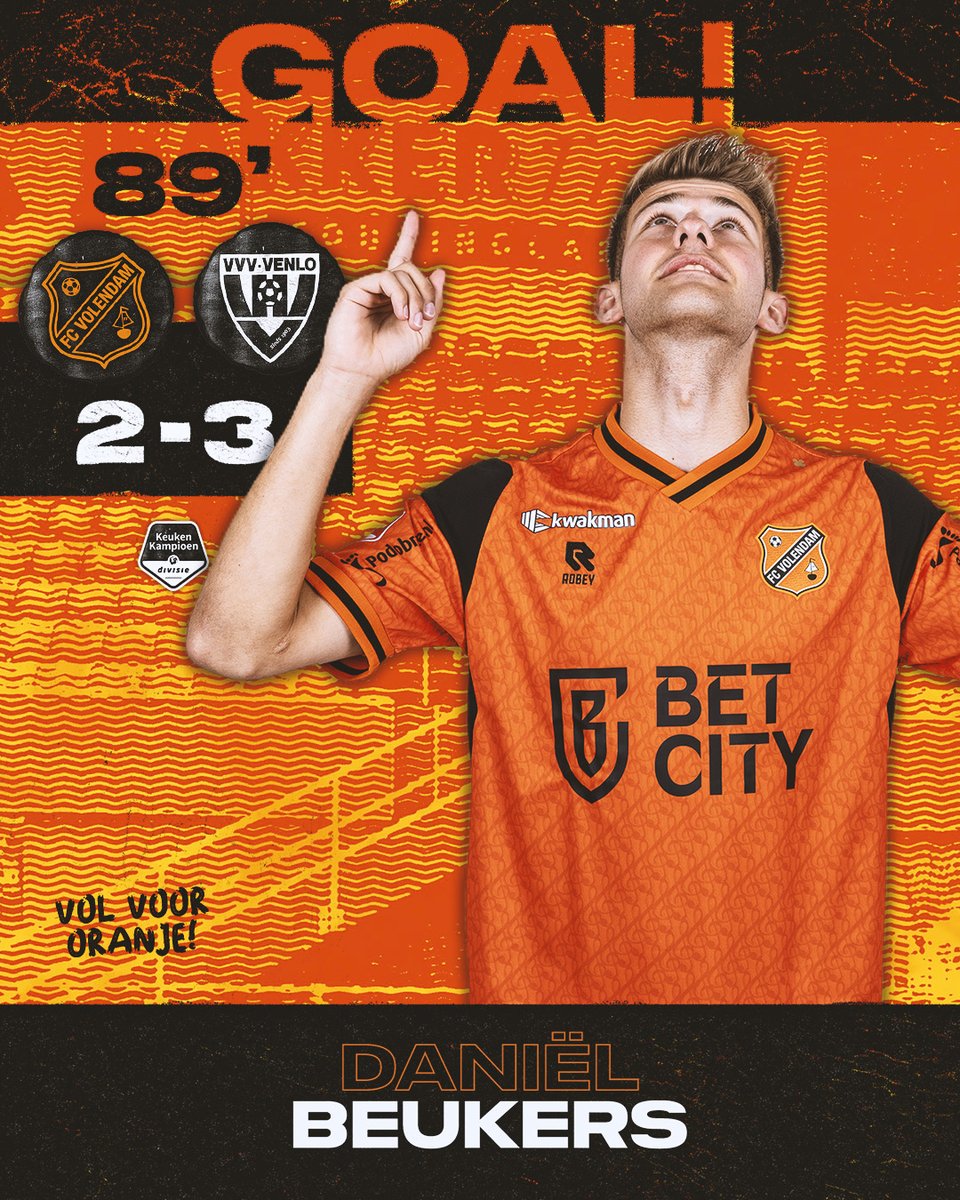 fcvolendam's tweet image. 🟠⚫️ | 2⃣-3⃣ | 🟡⚫️

⚽️ 89' | COME ON! COME ON! DOOR NU!

#VOLVVV