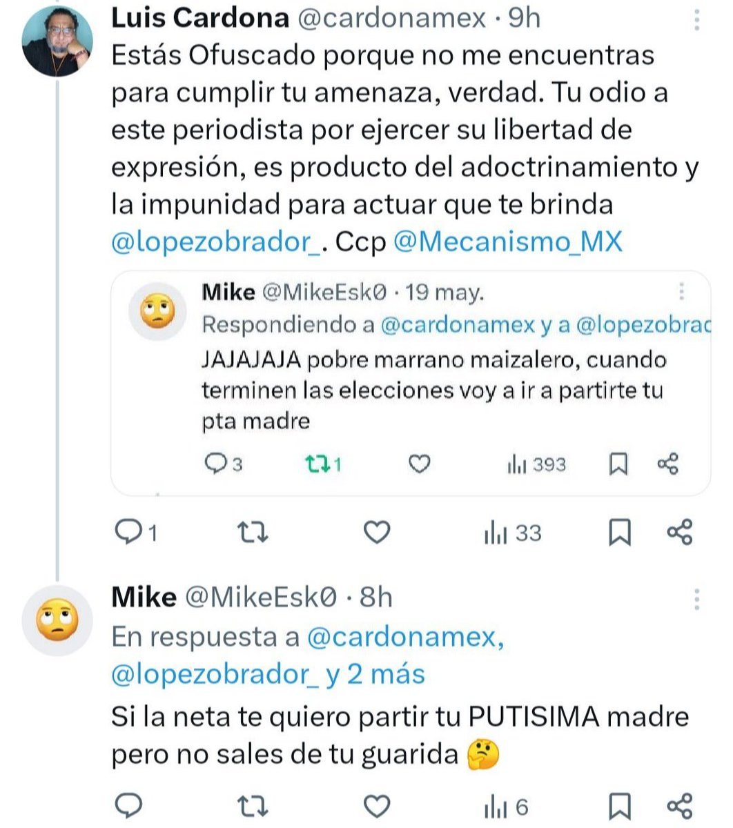 cardonamex's tweet image. #HastaNuncaNarcoPresidenteAMLO
Tu acoso, amenazas y persecución no fueron suficientes para callarme. Hipócrita presidentucho, cómplice de la delincuencia. Te vas por fin, que no se te ocurra regresar a hacer más daño a México, Enemigo de la patria. ¡Viva el periodismo libre!.