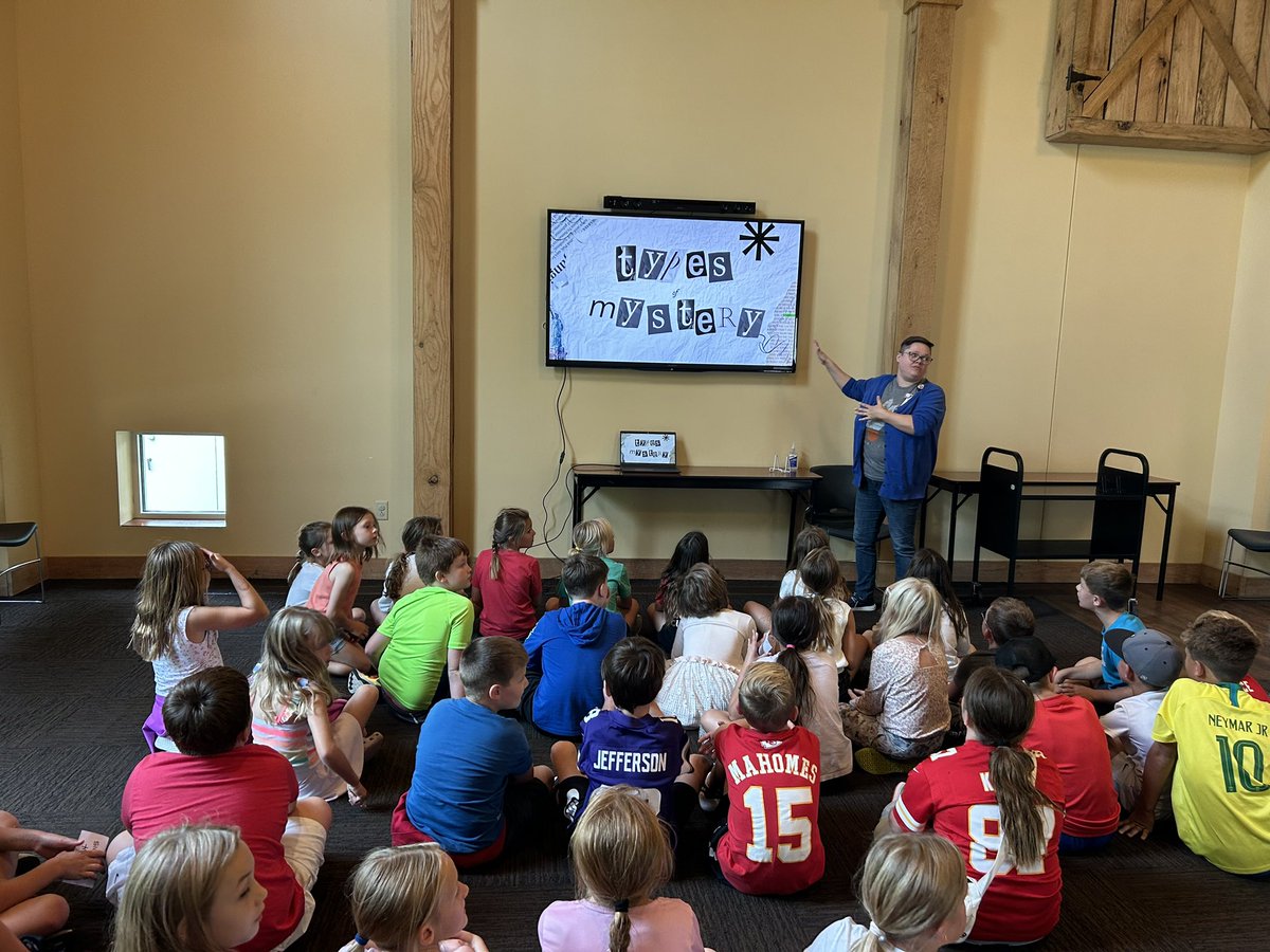 Learning about different types of Mystery books today <a href="/WoodneathCenter/">Woodneath Center</a> <a href="/MCPLMO/">MidContinent Library</a> <a href="/ShoalCreekStars/">ShoalCreek</a>