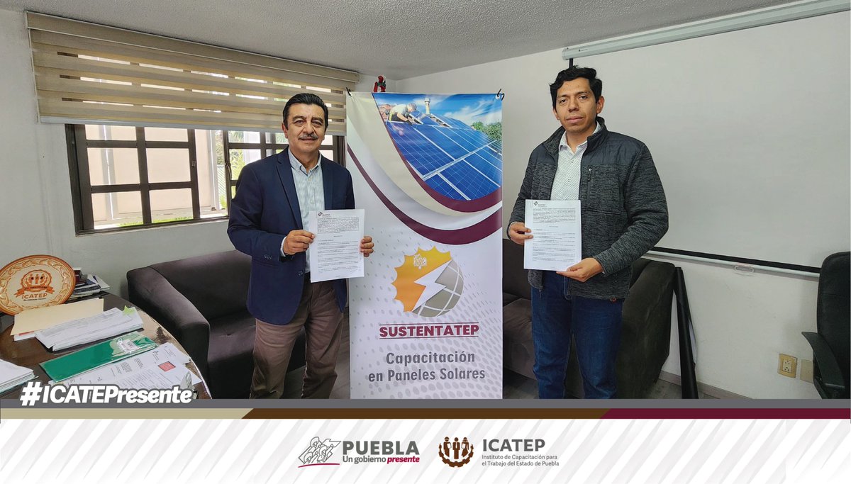 ICATEP_Oficial's tweet photo. Importante  colaboración ICATEP y @NeoWatts   se unen en una alianza clave para nuestro programa SUSTENTATEP. Gracias a esta colaboración, recibimos en comodato sistemas fotovoltaicos que nos permitirán ampliar el alcance de nuestras capacitaciones en energías renovables por todo el estado. 🥳🥳✍️

Presentes el CEO de @NeoWatts , Víctor Iván Trejo Jiménez, el Director General del ICATEP, @JONHYSALAZAR 

#aprenderparaemprender
#ICATEPresente
#energíasfotovoltaicas
#Energíassustentables