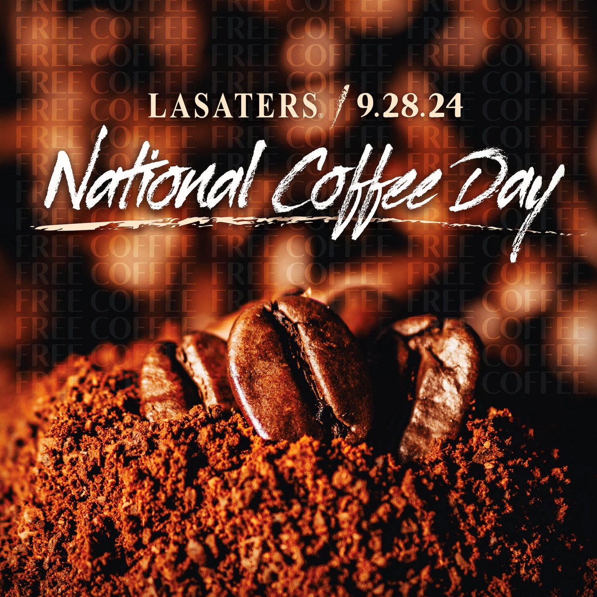 ✨ FREE COFFEE ✨ National Coffee Day is Sunday 9/29, but we’re closed on Sundays so we’ll be celebrating on Saturday 9/28 instead. Y’all swing by your local LASATERS® THIS SATURDAY to see what specials are brewing! 👋☺️☕️

📍: Locales at link in bio.
☕️: See store for specials.