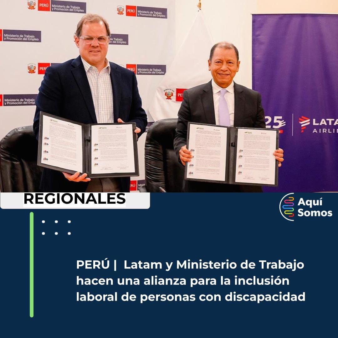 En Perú Latam y el Ministerio de Trabajo hacen una alianza para la inclusión laboral para personas con discapacidad 

aquisomos.ar

#peru
#latam
#Inclusion 
#discapacidad 
#trabajo