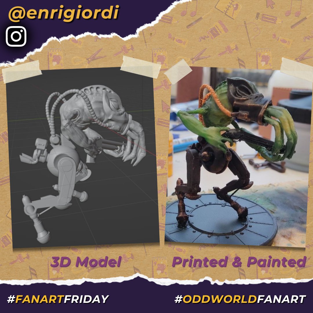 OddworldInc's tweet photo. This is such a cool #FanArtFriday from enrigiordi on Insta. A 3D modelled slig, 3D printed and painted to perfection!👏👏
#Oddworld #Slig #OddworldFanArt https://t.co/kbBB4AgjhU