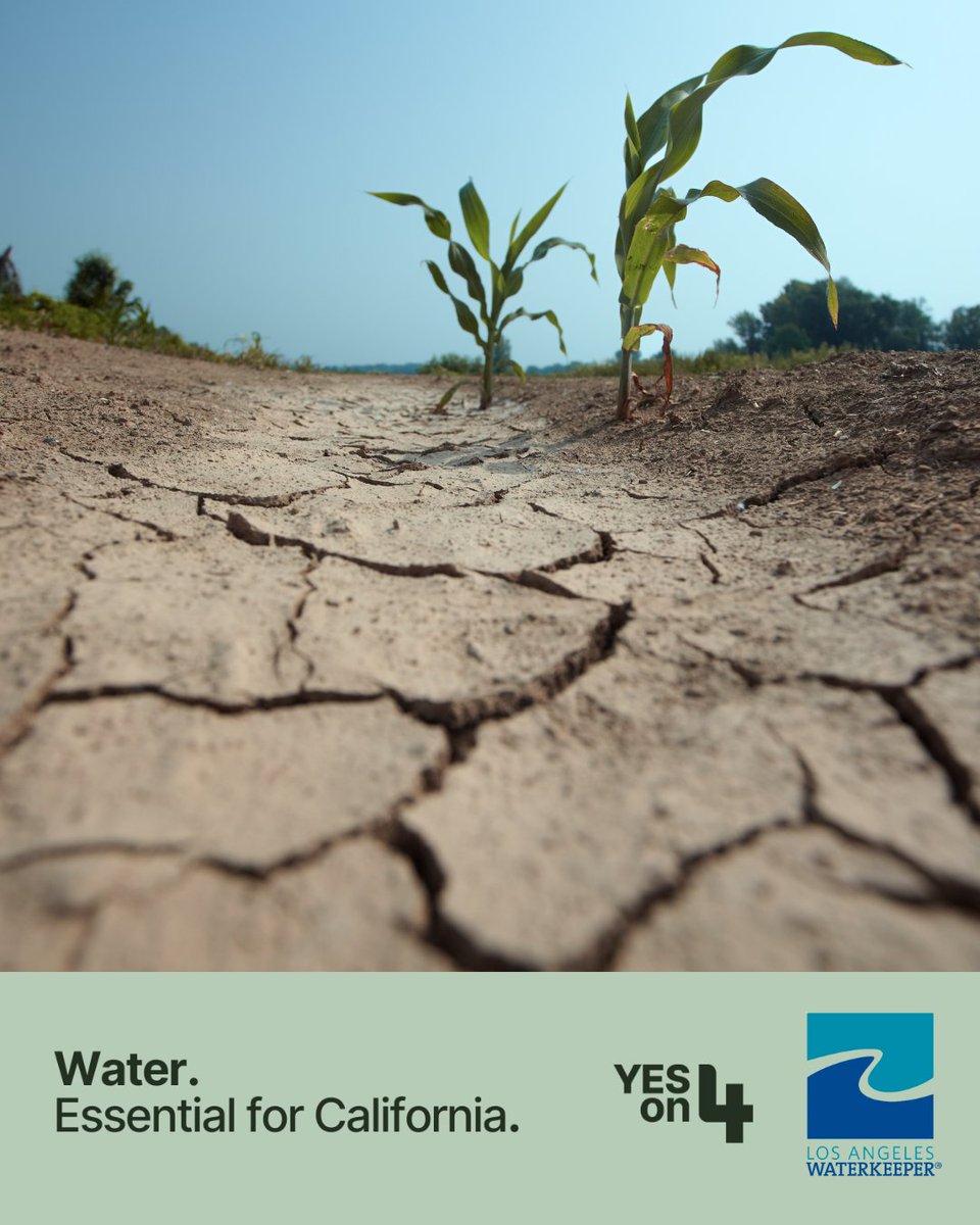 LA Waterkeeper is proud to join the #YesOnProp4 campaign! 

Our water supplies are under pressure from droughts, aging infrastructure, &amp; pollution. Prop 4 helps fund projects like groundwater restoration, water recycling, &amp; stormwater capture—helping to secure LA’s water future.
