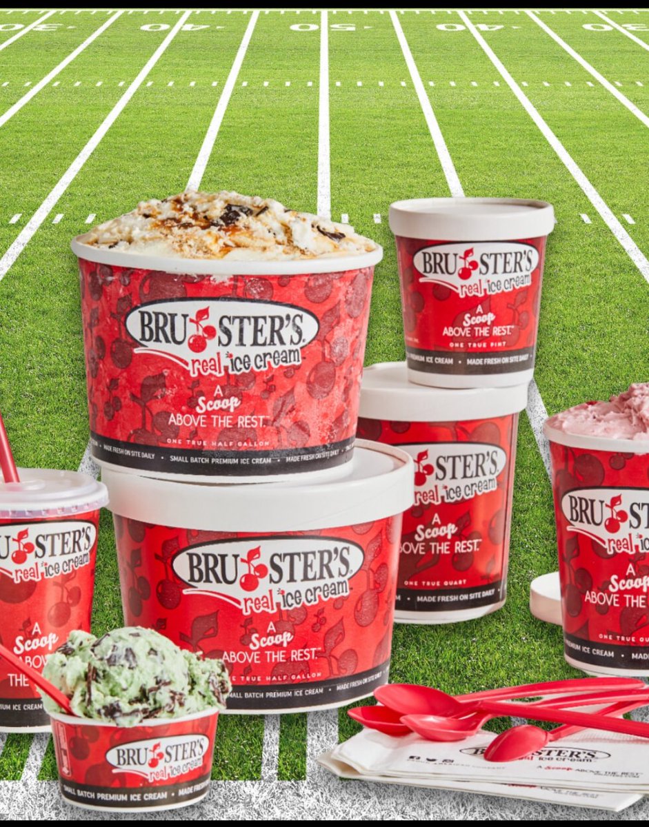 FredBrusters's tweet photo. Start game day off right with Bruster’s! Because what's a game day without delicious food?🏈🍦 https://t.co/c1SWkO2o4a
