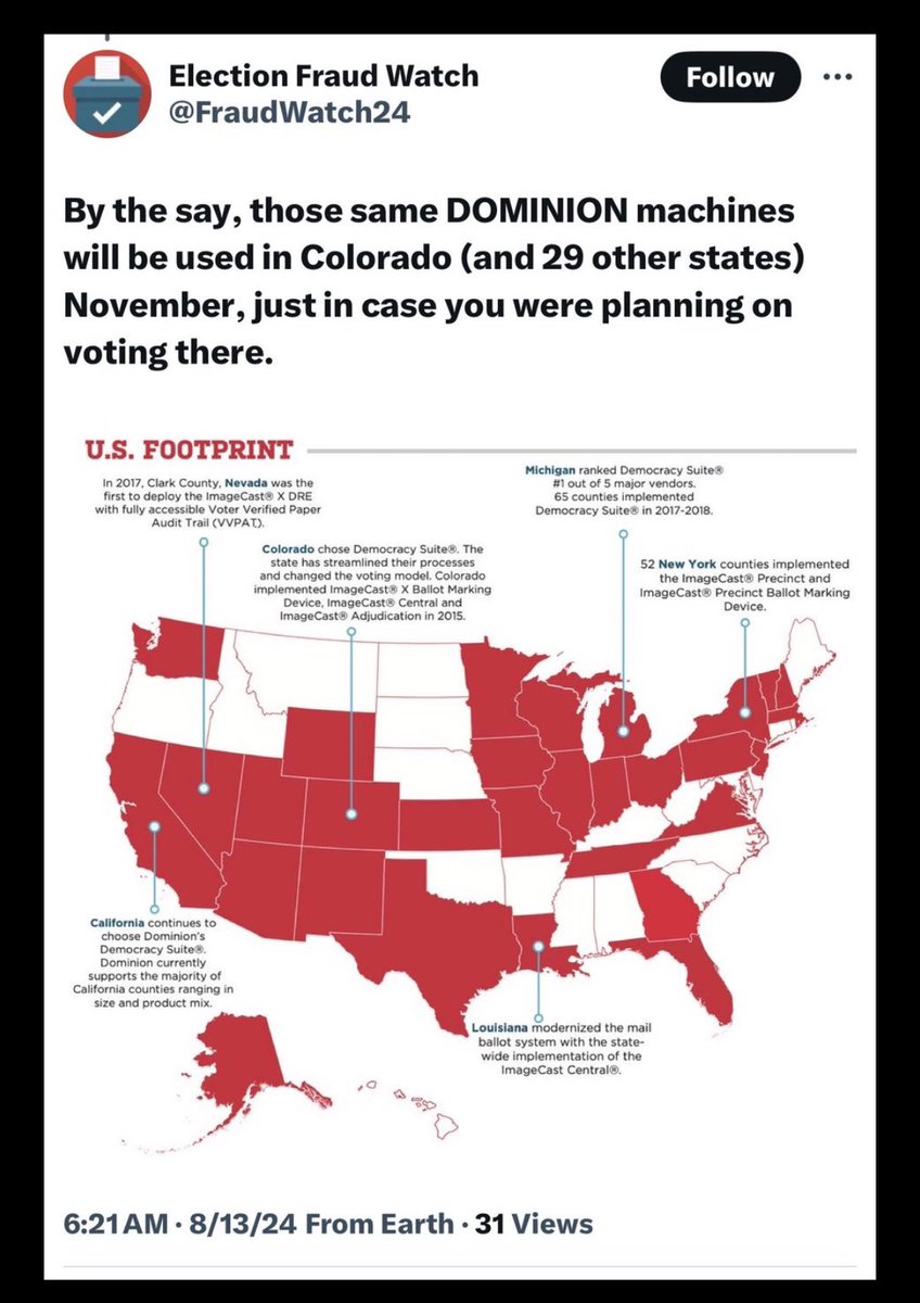 ImperatorText's tweet photo. The fix is in. #avid #dominionvoting #tabulators rigged