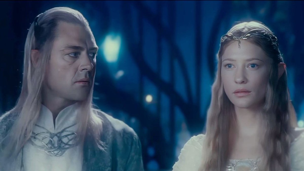 EbonyWarriorX's tweet photo. Celeborn watching the new episode with his wife like... https://t.co/OtTbIpgDCe