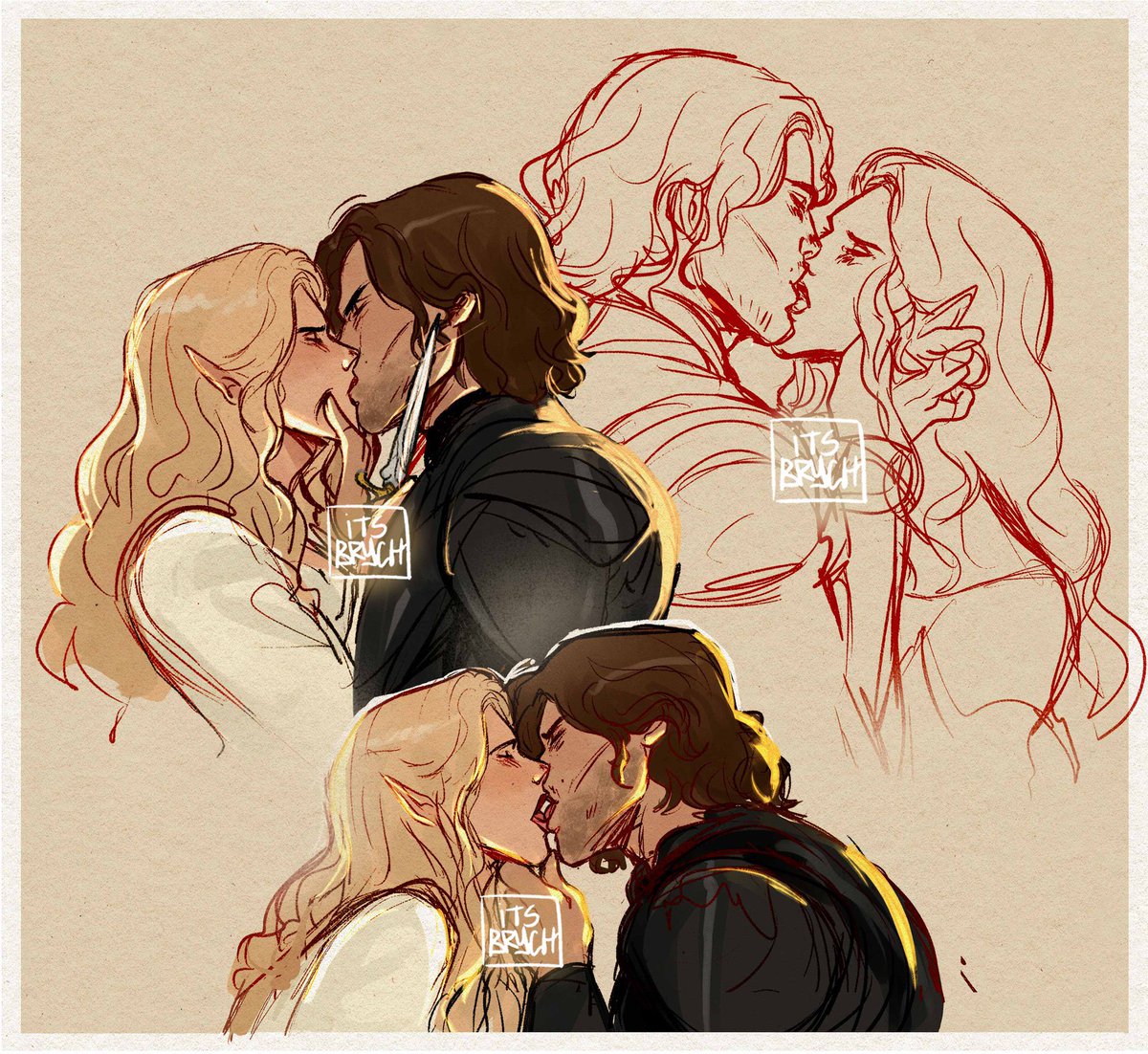 itsbrych's tweet image. they are afraid to let them kiss but I’m not 🫡

#haladriel #saurondriel