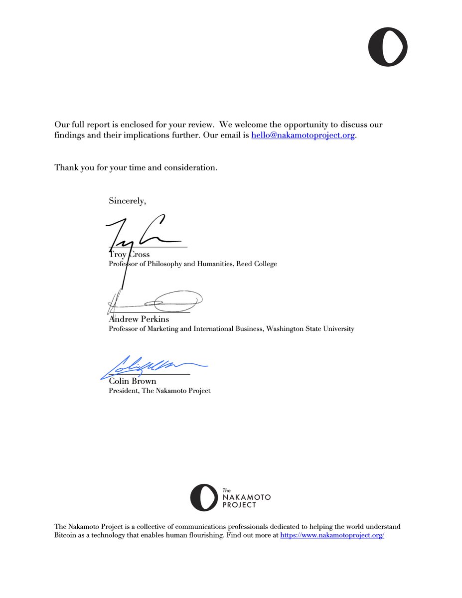 NakamotoProjct's tweet image. This week, The Nakamoto Project proudly shared a physical copy of our inaugural study on bitcoin ownership with every sitting member of the 118th congress.