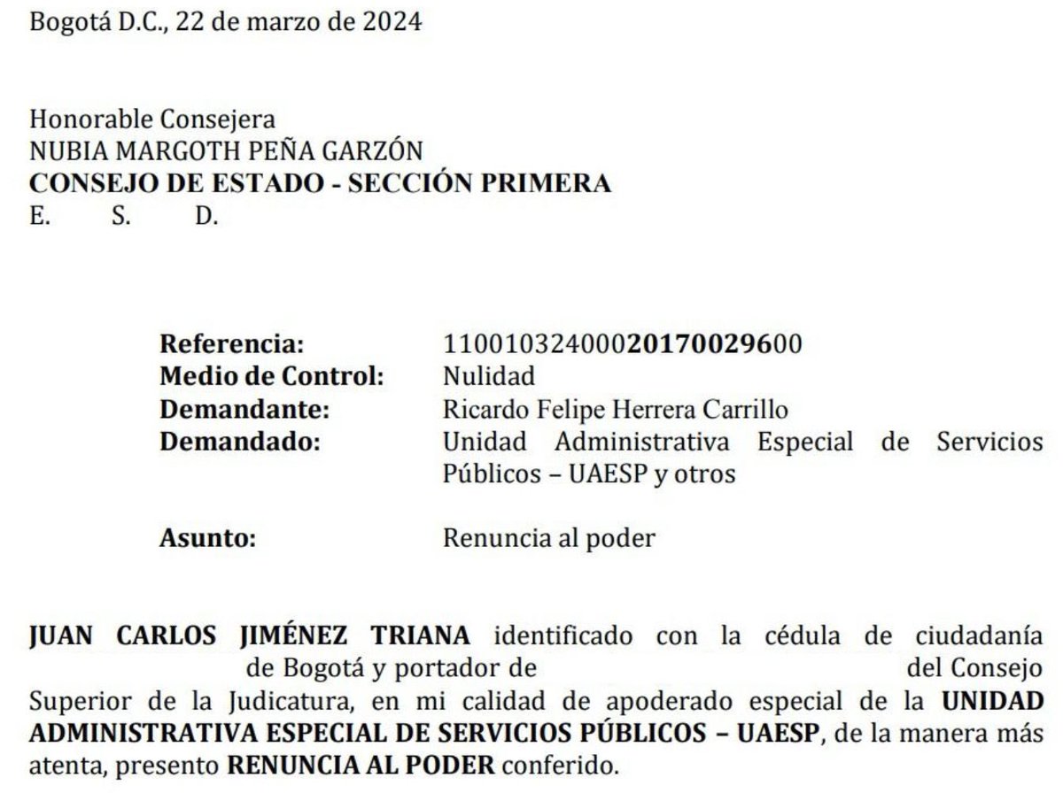 <a href="/RicardoFelipeHC/">Ricardo F. Herrera Carrillo</a> <a href="/cracolombia/">Comisión de Regulación Agua y Saneamiento Básico</a> <a href="/Promoambiental_/">Promoambiental Distrito</a> <a href="/Uaesp/">Uaesp</a> <a href="/CarlosFGalan/">Carlos F. Galán</a> Doctor <a href="/RicardoFelipeHC/">Ricardo F. Herrera Carrillo</a> usted fue contratado  para estructurar y/o asesorar el modelo de prestación del servicio público de aseo, para la licitación que está por abrir la <a href="/UAESP/">Uaesp</a> , son billones de pesos los que se van a contratar. 

Sin embargo hay hechos que aparentemente