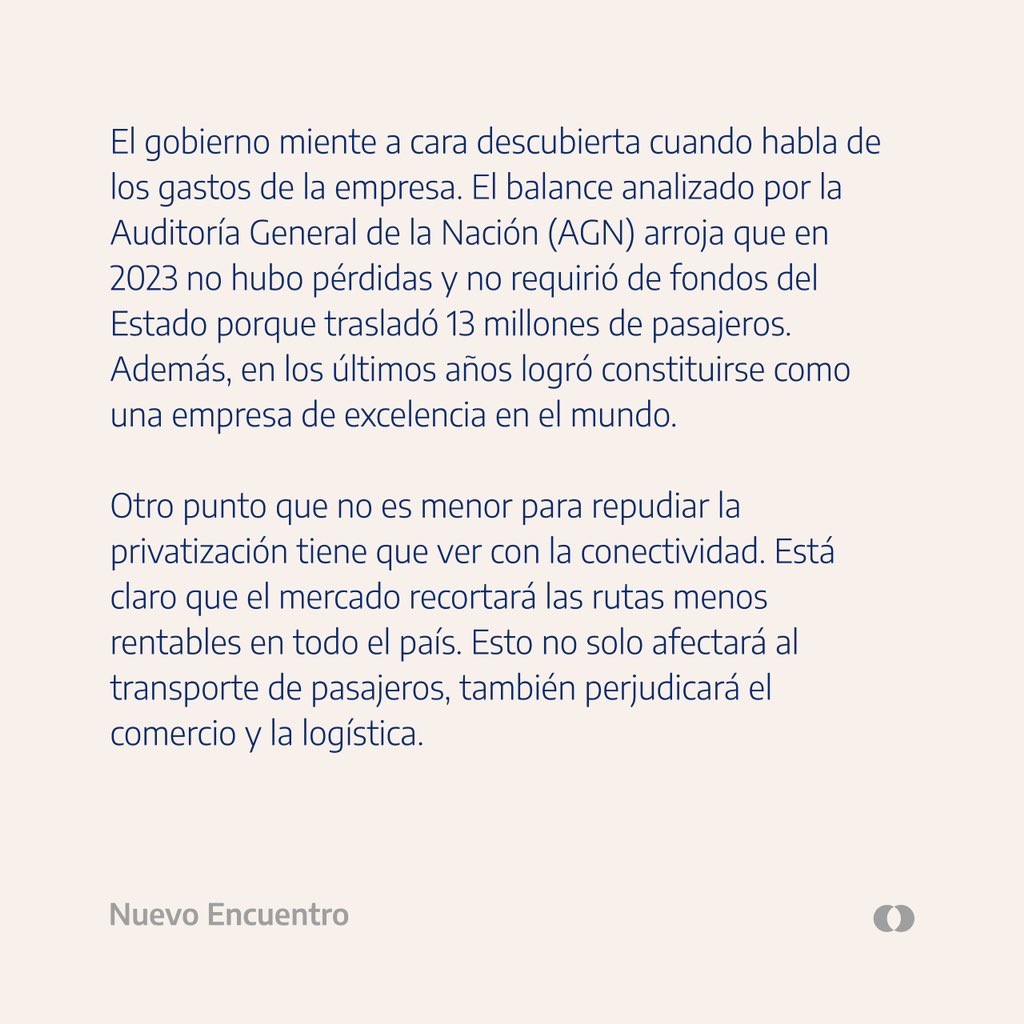 NuevoEncuentro_'s tweet photo. ✈️ AEROLÍNEAS ARGENTINAS NO SE VENDE, SE DEFIENDE 

>> Comunicado de la Mesa Nacional de Nuevo Encuentro https://t.co/mFtNwlTxJT