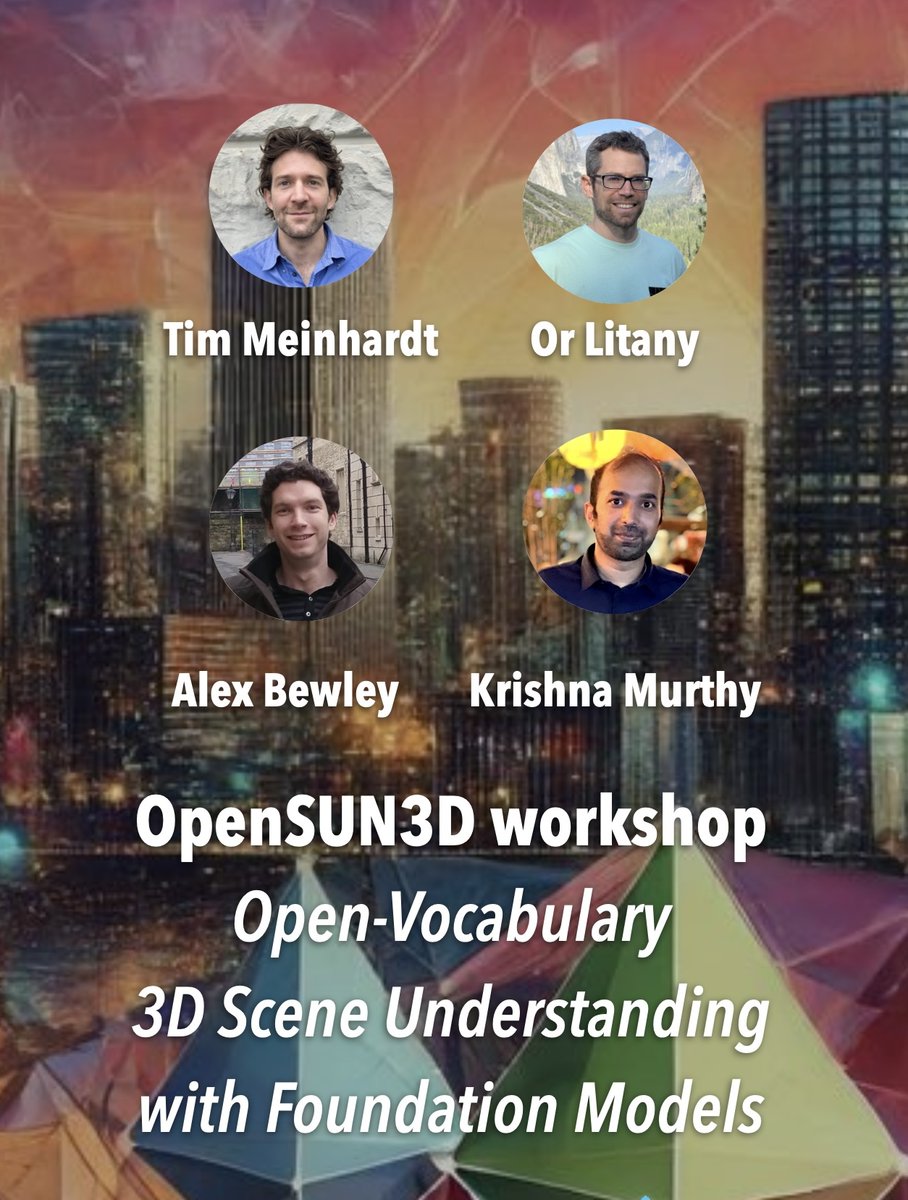 Francis Engelmann (@francisengelman) on Twitter photo Introducing our Keynote Speakers at this edition of the OpenSUN3D workshop #ECCV2024 (Sept 29, Sunday 14:00-15:30, Room: Amber 4) in Milano🇮🇹
Full schedule: opensun3d.github.io 🚀
<a href="/eccvconf/">European Conference on Computer Vision #ECCV2026</a> <a href="/ETH_en/">ETH Zurich</a> <a href="/ETH_AI_Center/">ETH AI Center</a> <a href="/Stanford/">Stanford University</a> Introducing our Keynote Speakers at this edition of the OpenSUN3D workshop #ECCV2024 (Sept 29, Sunday 14:00-15:30, Room: Amber 4) in Milano🇮🇹
Full schedule: opensun3d.github.io 🚀
<a href="/eccvconf/">European Conference on Computer Vision #ECCV2026</a> <a href="/ETH_en/">ETH Zurich</a> <a href="/ETH_AI_Center/">ETH AI Center</a> <a href="/Stanford/">Stanford University</a>