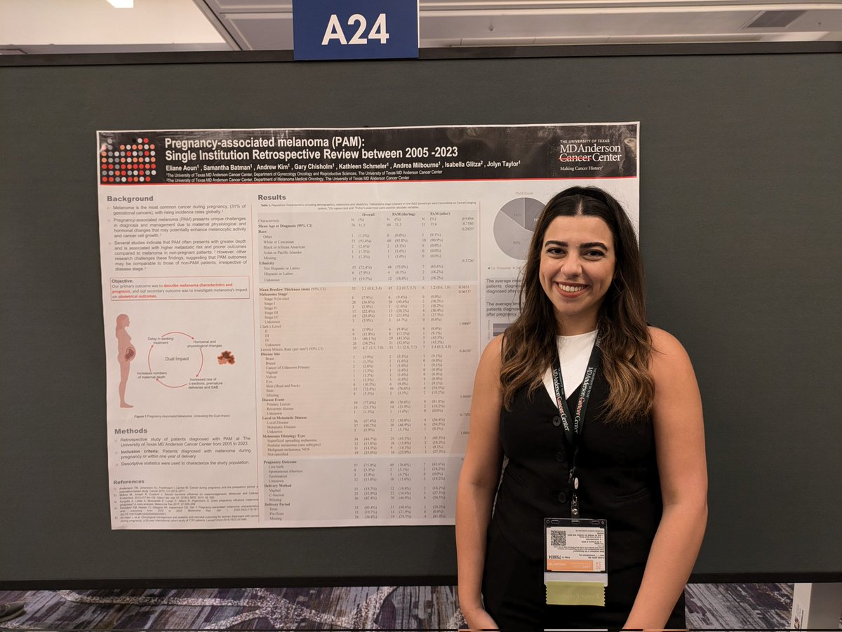 Jolyn Taylor (@taylorjolyn) on Twitter photo Proud of Dr. Eliane Aoun presenting our work to understand pregnant women with melanoma! <a href="/MDAndersonNews/">MD Anderson Cancer Center</a> <a href="/NiteckiRoni/">Roni Nitecki Wilke</a> Proud of Dr. Eliane Aoun presenting our work to understand pregnant women with melanoma! <a href="/MDAndersonNews/">MD Anderson Cancer Center</a> <a href="/NiteckiRoni/">Roni Nitecki Wilke</a>