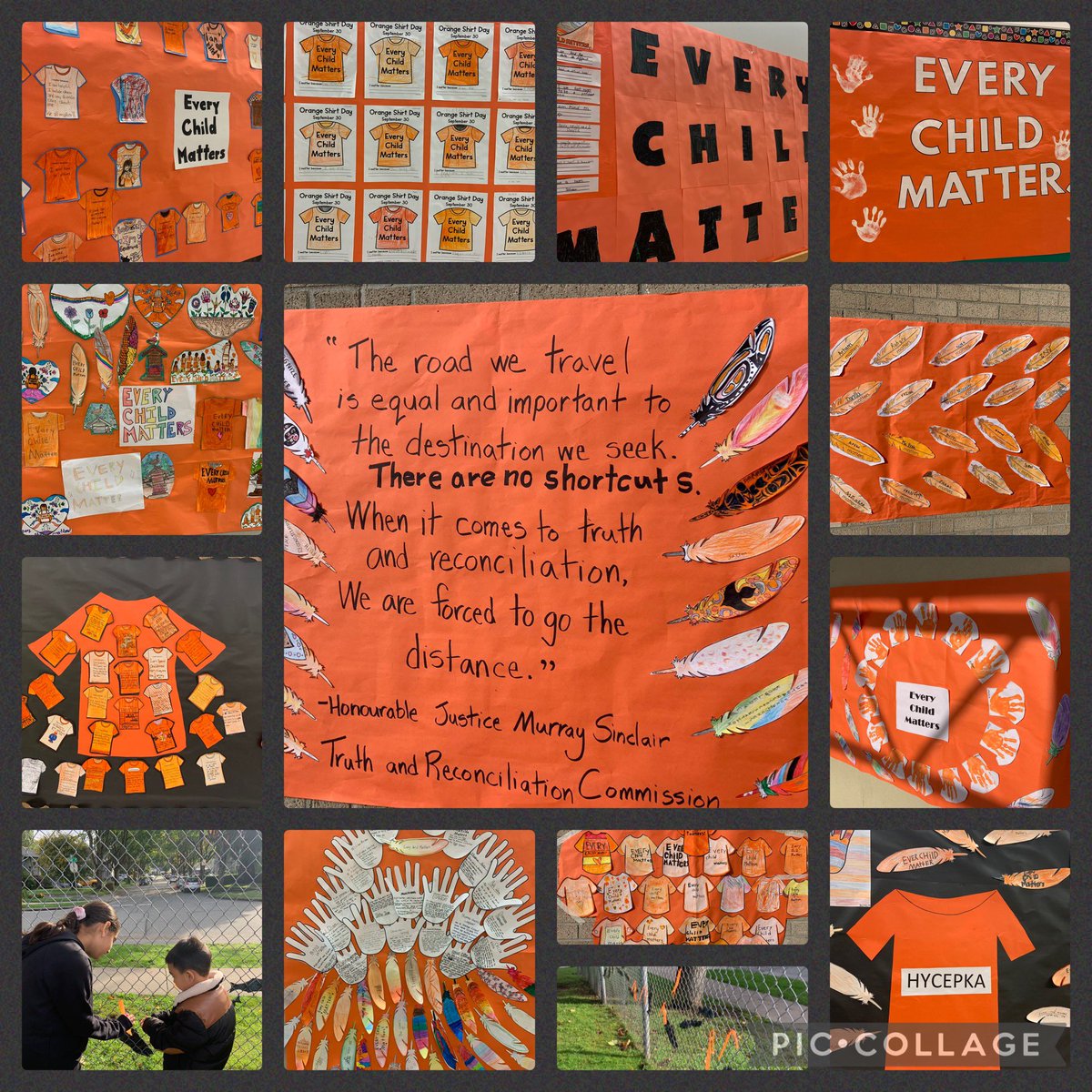 Students and staff at Hyland remembering and honouring residential school victims, survivors and their family #EveryChildMatters #OrangeShirtDay #TruthAndReconciliation #sd36learn #surrey_schools