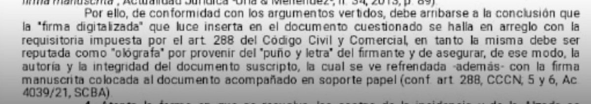 🚨 Bomba. Pcia. de Bs. As.

🚨 Validez de la firma ológrafa que se “copia y pega” en el escrito. 

✍️ En un rato, subo la reso completa.