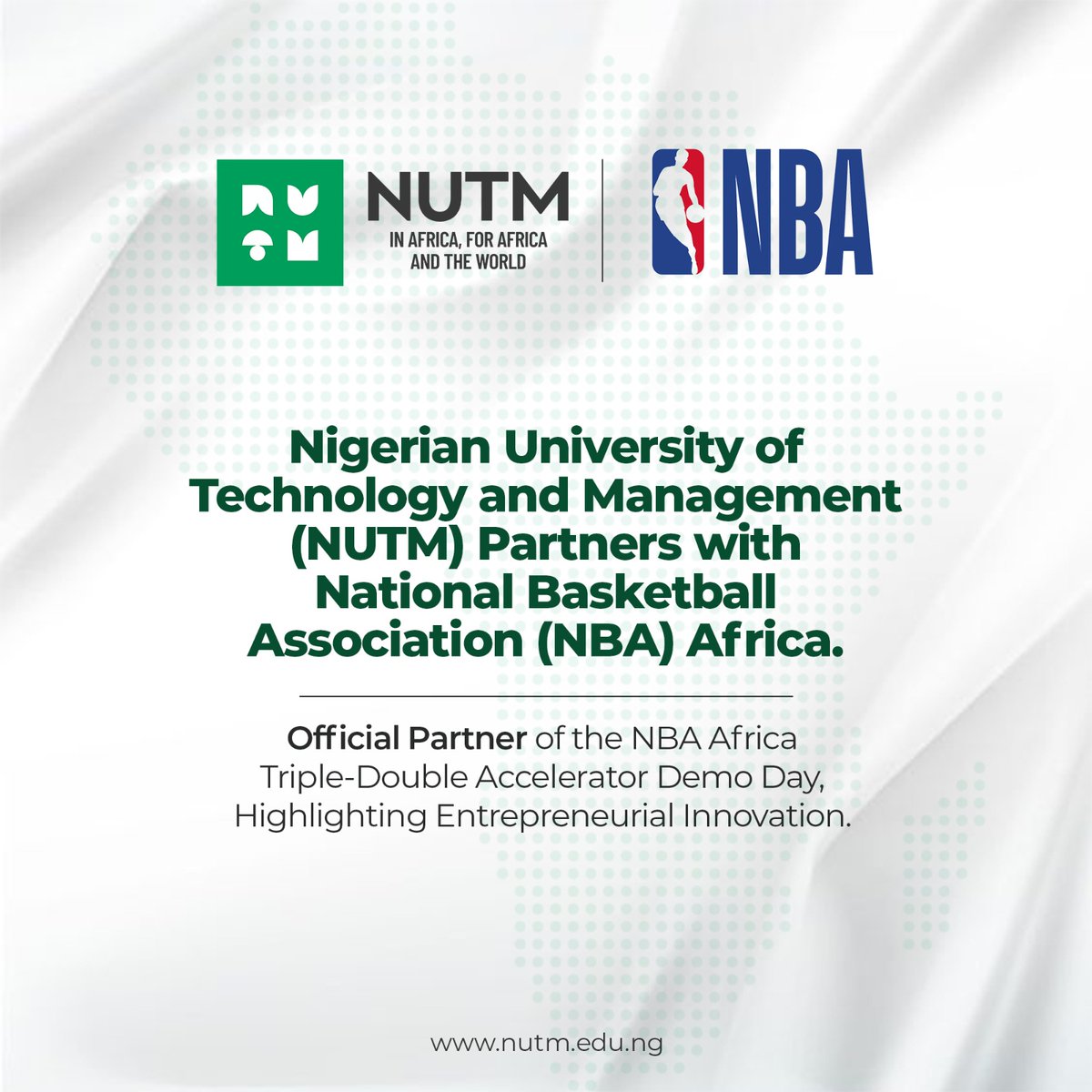 NUTM collaborates with NBA Africa as First Official Partner in Triple-Double Accelerator Demo Day

#NUTM #NBA #Innovation #Leading #Globalinnovation #Executiveeducation #Futureleaders #Africainspired #NBAAfrica #Changemakers #entrepreneurship #Partnership #Scholars #Technology