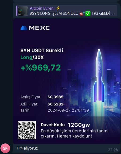 #Syn Pozumuz Hedefte +10R 🎯

Babanızın Oğlu Vermez Böyle Setup #Hook'ta Anlık +14R'da 👌🏻

Vira Bismillah Dedik Bir Kere 🧿

Trade Grubu Katılım İçin: altcoinevreni.com/bot 
#Kripto #Altcoin