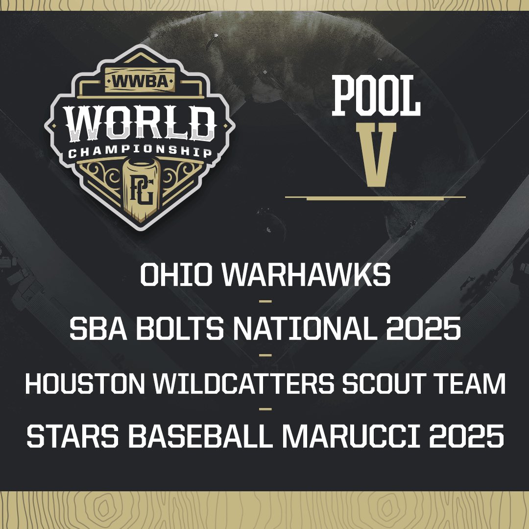 Perfect Game Tournaments (@pg_tourney) on Twitter photo <a href="/GBGbaseballUSA/">GBG Baseball USA</a> <a href="/EasleyBaseballC/">Easley Baseball Club</a> <a href="/MarucciEliteTX/">Marucci Elite Texas</a> <a href="/BARWIS2025/">BARWIS Baseball 2025</a> <a href="/_thedirtbags/">Dirtbags Baseball</a> <a href="/USAPrimeNat/">USA Prime National Program</a> <a href="/PanthersProgram/">Panthers Baseball</a> <a href="/TB_SoCalTeams/">TB Socal Baseball</a> @Midland_Redskin <a href="/DallasPatriots/">Dallas Patriots</a> <a href="/FloridaBurn/">Florida Burn</a> <a href="/Official_ECB/">East Cobb Baseball</a> <a href="/ArtilleryBASE/">Artillery Baseball</a> <a href="/TroskyTeams/">Trosky Baseball Teams</a> <a href="/ChiScoutsAssoc/">Chicago Scouts Assoc</a> <a href="/TEAMELITENATION/">Team Elite Baseball</a> ๐ฃ๐ข๐ข๐ ๐ฉ
Ohio Warhawks
SBA Bolts National 2025
Houston Wildcatters Scout Team
Stars Baseball Marucci 2025
๐ฃ๐ฅ๐๐ฉ๐๐๐ช โ๐ผ: bit.ly/4ex6fFq // #WWBAWorlds <a href="/GBGbaseballUSA/">GBG Baseball USA</a> <a href="/EasleyBaseballC/">Easley Baseball Club</a> <a href="/MarucciEliteTX/">Marucci Elite Texas</a> <a href="/BARWIS2025/">BARWIS Baseball 2025</a> <a href="/_thedirtbags/">Dirtbags Baseball</a> <a href="/USAPrimeNat/">USA Prime National Program</a> <a href="/PanthersProgram/">Panthers Baseball</a> <a href="/TB_SoCalTeams/">TB Socal Baseball</a> @Midland_Redskin <a href="/DallasPatriots/">Dallas Patriots</a> <a href="/FloridaBurn/">Florida Burn</a> <a href="/Official_ECB/">East Cobb Baseball</a> <a href="/ArtilleryBASE/">Artillery Baseball</a> <a href="/TroskyTeams/">Trosky Baseball Teams</a> <a href="/ChiScoutsAssoc/">Chicago Scouts Assoc</a> <a href="/TEAMELITENATION/">Team Elite Baseball</a> ๐ฃ๐ข๐ข๐ ๐ฉ
Ohio Warhawks
SBA Bolts National 2025
Houston Wildcatters Scout Team
Stars Baseball Marucci 2025
๐ฃ๐ฅ๐๐ฉ๐๐๐ช โ๐ผ: bit.ly/4ex6fFq // #WWBAWorlds