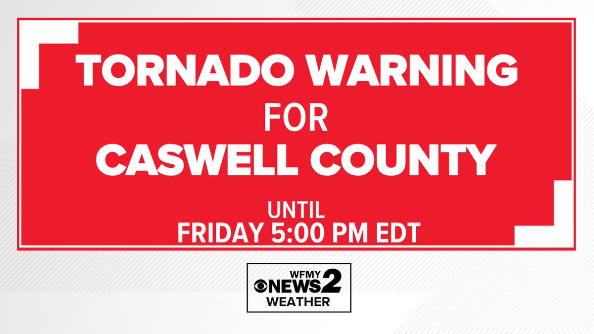 NEW: A Tornado Warning has been issued for Caswell County. Seek shelter! Details and Live coverage at WFMYNews2.com/watch