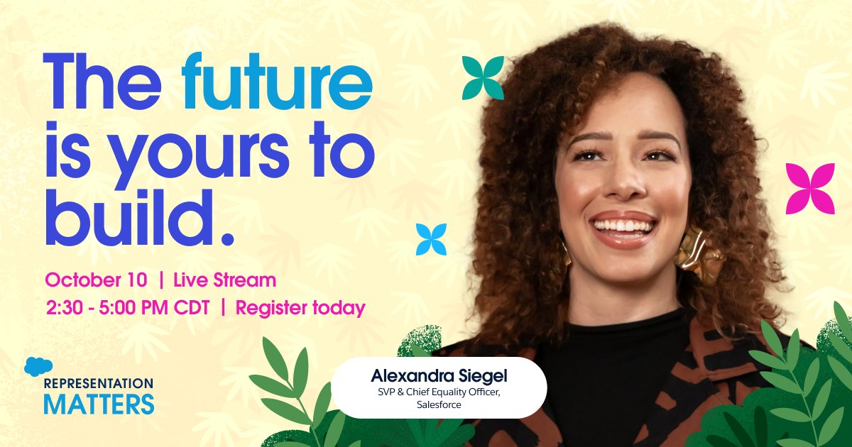We're eagerly looking forward to Representation Matters very soon, and we're delighted to announce that Alexandra Siegel (<a href="/AllyLegend/">Alexandra (Ally) Legend Siegel</a>), SVP &amp; Chief Equality Officer, will join us. 

She'll discuss her career path, leadership, equality, and more. 

RSVP for free: