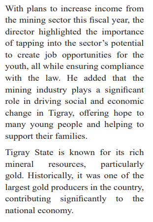 PatrickHeinisc1's tweet photo. The #Tigray State Land and Mine Bureau has announced  plans to supply 800 kilograms of gold to the National Bank of #Ethiopia in the current fiscal year. https://t.co/nLfaotjpPD