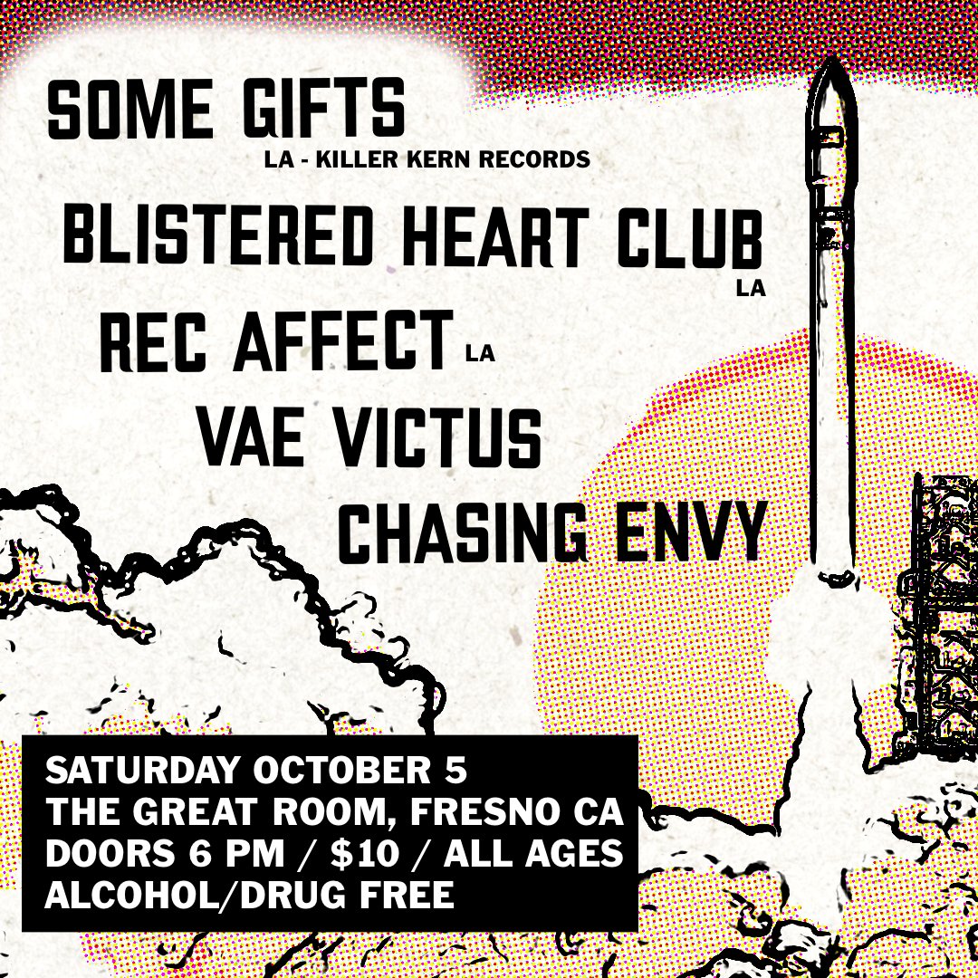 Fresno, coming up next weekend.  Great Room is a great all-ages space.