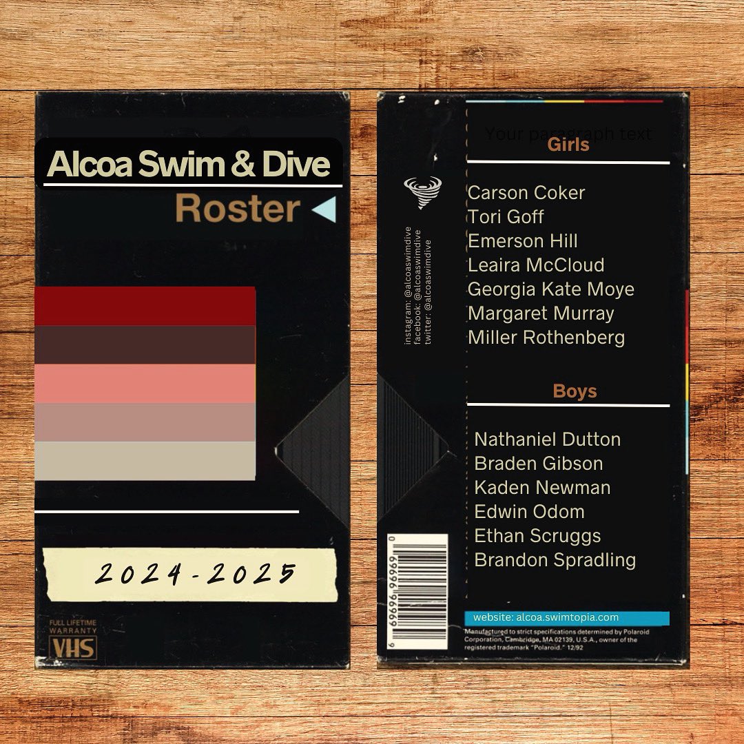 AlcoaSwimDive's tweet photo. We are ready to record a new chapter! 📹 Introducing your 2024-2025 Alcoa Swim &amp; Dive Team! https://t.co/hq1D5JaCTe