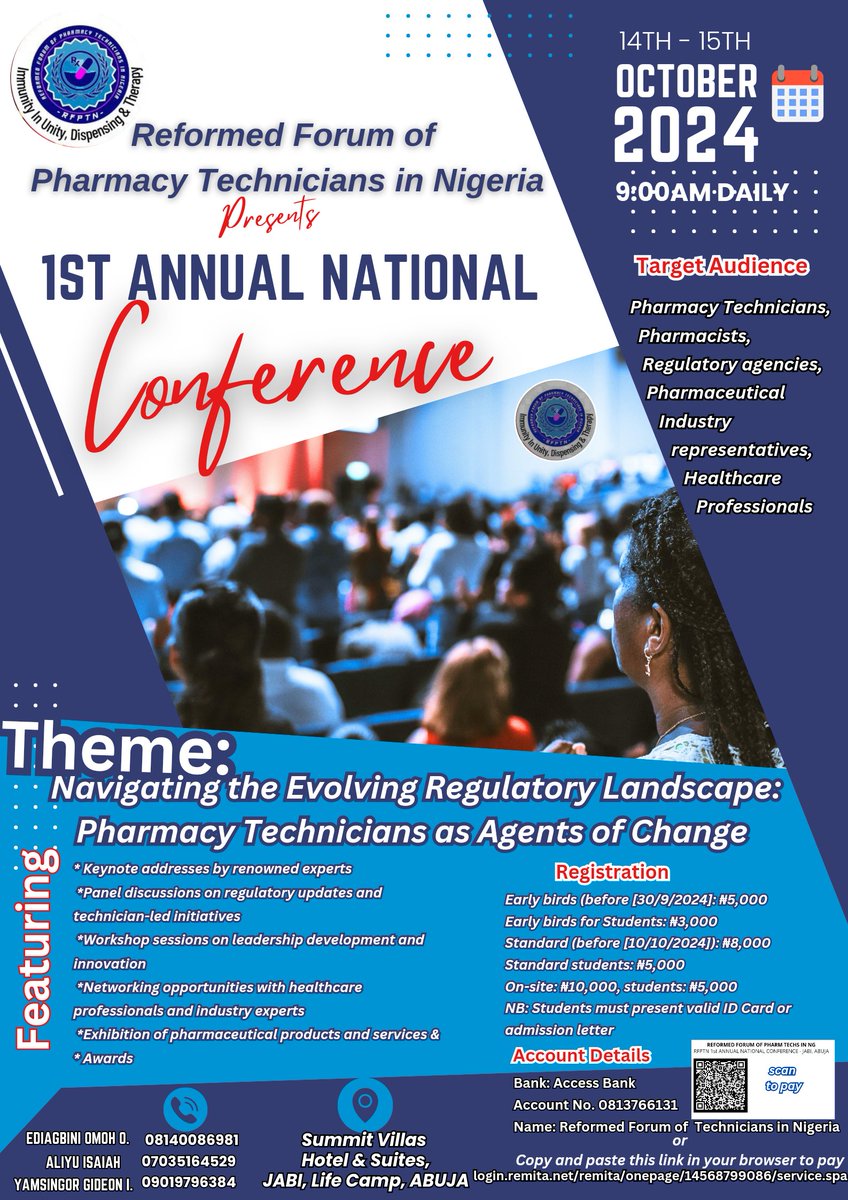 RFPTNIGERIA's tweet photo. INVITATION TO RFPTN 1st ANNUAL NATIONAL CONFERENCE
https://t.co/QGvH0HVTbr https://t.co/mWNUDIrqdg