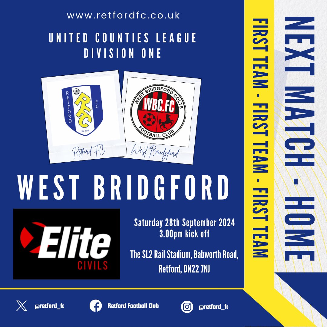 A big thank you to our sponsors for tomorrows game against West Bridgford FC - <a href="/EliteRecruitG/">Elite Recruitment Group</a> 
elitecivilsltd.co.uk