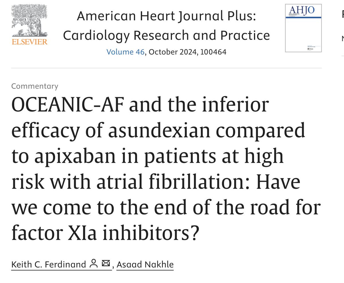 There is no panacea. See my commentary on the negative results of OCEANIC-AF in high-risk atrial fibrillation patients &amp; factor XIa inhibition. The essence of medicine is continuing evolution through basic research &amp; randomized clinical trial evidence.

sciencedirect.com/science/articl…